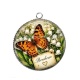Pendentif Cabochon Argent - papillon