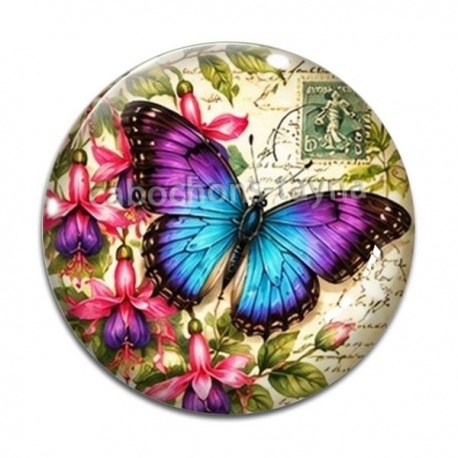 Cabochon Verre - papillon