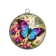 Pendentif Cabochon Argent - papillon