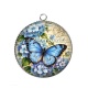 Pendentif Cabochon Argent - papillon