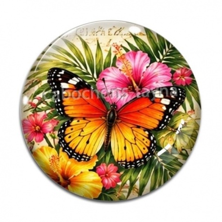Cabochon Verre - papillon