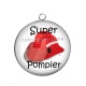 Pendentif Cabochon Argent - super pompier