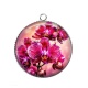 Pendentif Cabochon Argent - fleur orchidée
