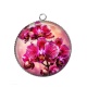 Pendentif Cabochon Argent - fleur orchidée