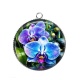 Pendentif Cabochon Argent - fleur orchidée