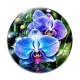 Cabochon Verre - fleur orchidée