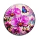 Cabochon Verre - fleur orchidée