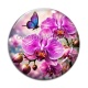 Cabochon Verre - fleur orchidée