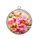 Pendentif Cabochon Argent - fleur orchidée