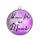 Pendentif Cabochon Argent - bonne fête mamie