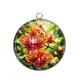 Pendentif Cabochon Argent - fleur orchidée