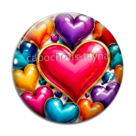 Cabochon Verre - coeur