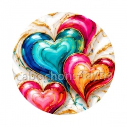 Cabochon verre coeur, cabochon coeur résine, pendentif coeur résine