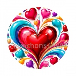 Cabochon verre coeur, cabochon coeur résine, pendentif coeur résine