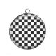 Pendentif Cabochon Argent - carreaux