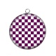 Pendentif Cabochon Argent - carreaux