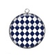 Pendentif Cabochon Argent - carreaux