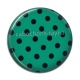 Cabochon Résine - pois noir fond vert