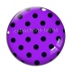 Cabochon Verre - pois noir fond violet