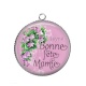 Pendentif Cabochon Argent - bonne fête mamie