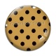 Cabochon Verre - pois noir fond marron