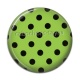 Cabochon Résine - pois noir fond vert
