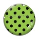 Cabochon Verre - pois noir fond vert