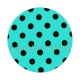 pois noir fond turquoise- Cabochon résine, cabochon verre, Pendentif