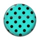 Cabochon Résine - pois noir fond turquoise