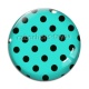 Cabochon Verre - pois noir fond turquoise