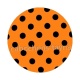pois noir fond orange- Cabochon résine, cabochon verre, Pendentif