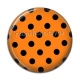 Cabochon Résine - pois noir fond orange