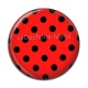 Cabochon Résine - pois noir fond rouge