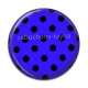 Cabochon Résine - pois noir fond bleu