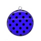 Pendentif Cabochon Argent - pois noir fond bleu