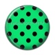 Cabochon Résine - pois noir fond vert