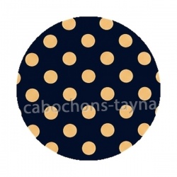 pois fond noir- Cabochon résine, cabochon verre, Pendentif