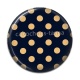Cabochon Résine - pois noir fond camel
