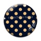 Cabochon Verre - pois noir fond camel
