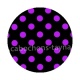 pois fond noir- Cabochon résine, cabochon verre, Pendentif