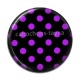 Cabochon Résine - pois noir fond violet
