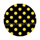Pois jaune fond noir- Cabochon résine, cabochon verre, Pendentif