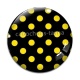Cabochon Verre - pois noir fond jaune