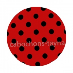 pois noir fond rouge bordeaux-  Cabochon résine, cabochon verre, Pendentif