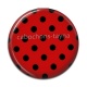 Cabochon Résine - pois noir fond rouge bordeaux