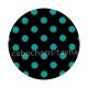 pois  noir et vert- Cabochon résine, cabochon verre, Pendentif