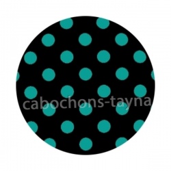 pois  noir et vert- Cabochon résine, cabochon verre, Pendentif