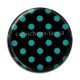 Cabochon Résine - pois  noir et vert