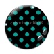 Cabochon Verre - pois  noir et vert