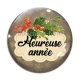 Cabochon Verre - Heureuse année- Cabochon, porte-clés, magnet, miroir